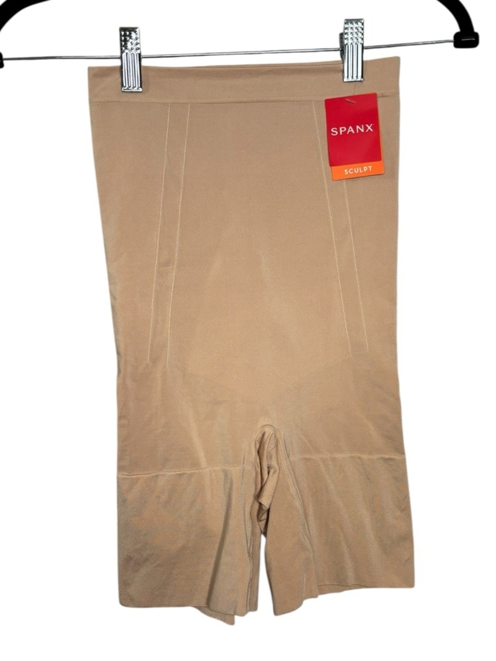NWT Spanx OnCore High Waist Mid-ThighShorts Size Medium Tan Slimming Bodycon